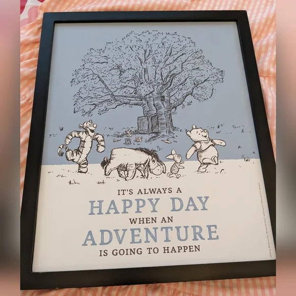 Disney Wall Decor Framed Winnie the Pooh Bear Nursery Adventure Tigger Eyore - Picture 1 of 4